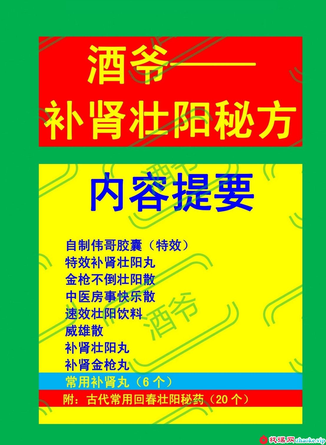 酒爷：养生酒是这样泡成的 补肾壮阳秘方30 15页