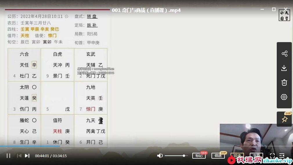 罗江普奇门商战直播课程视频3集