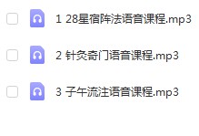 28星宿阵法+针灸奇门+子午流注穿奇门三套录音课程+文档