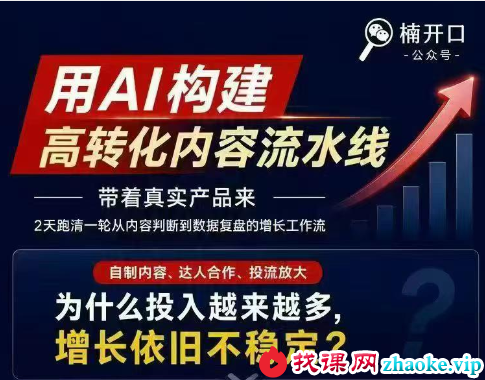 楠开口-小红书AI内容生产2026年线下课完整现场还原版(价值7990元)