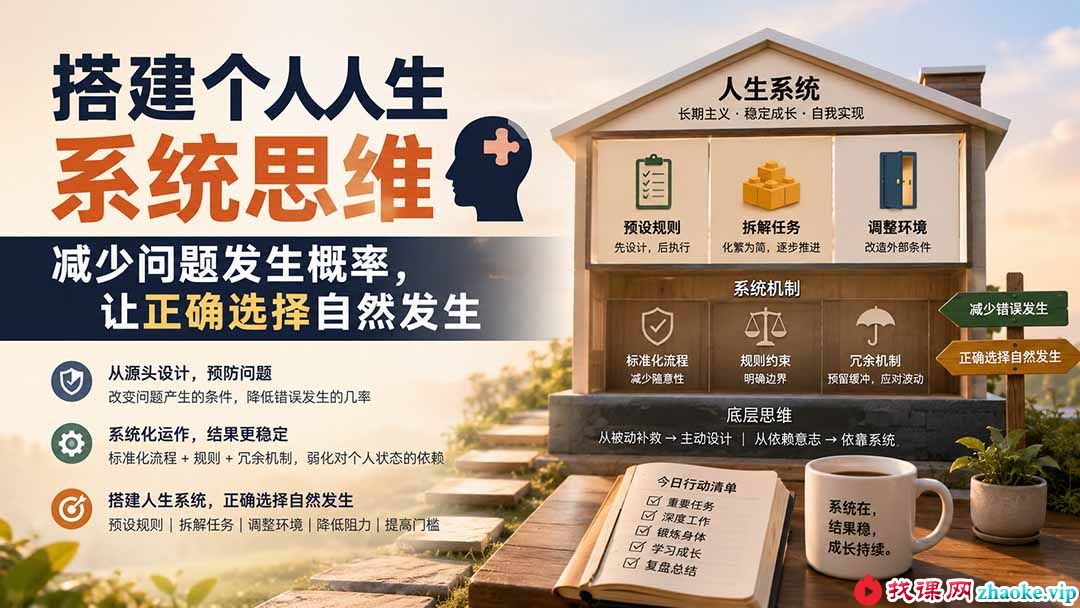 （19985期）付费文章：搭建个人人生系统思维：减少问题发生概率，让正确选择自然发生