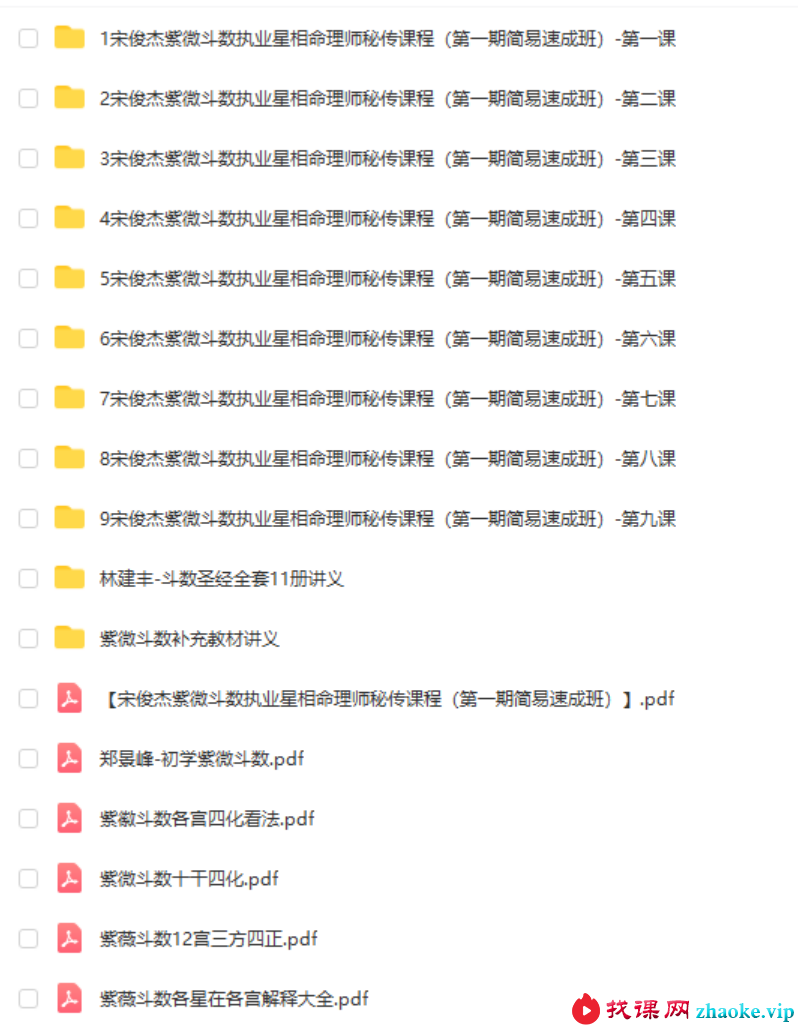 宋俊杰紫微斗数执业星相命理师秘传课程（第一期简易速成班）