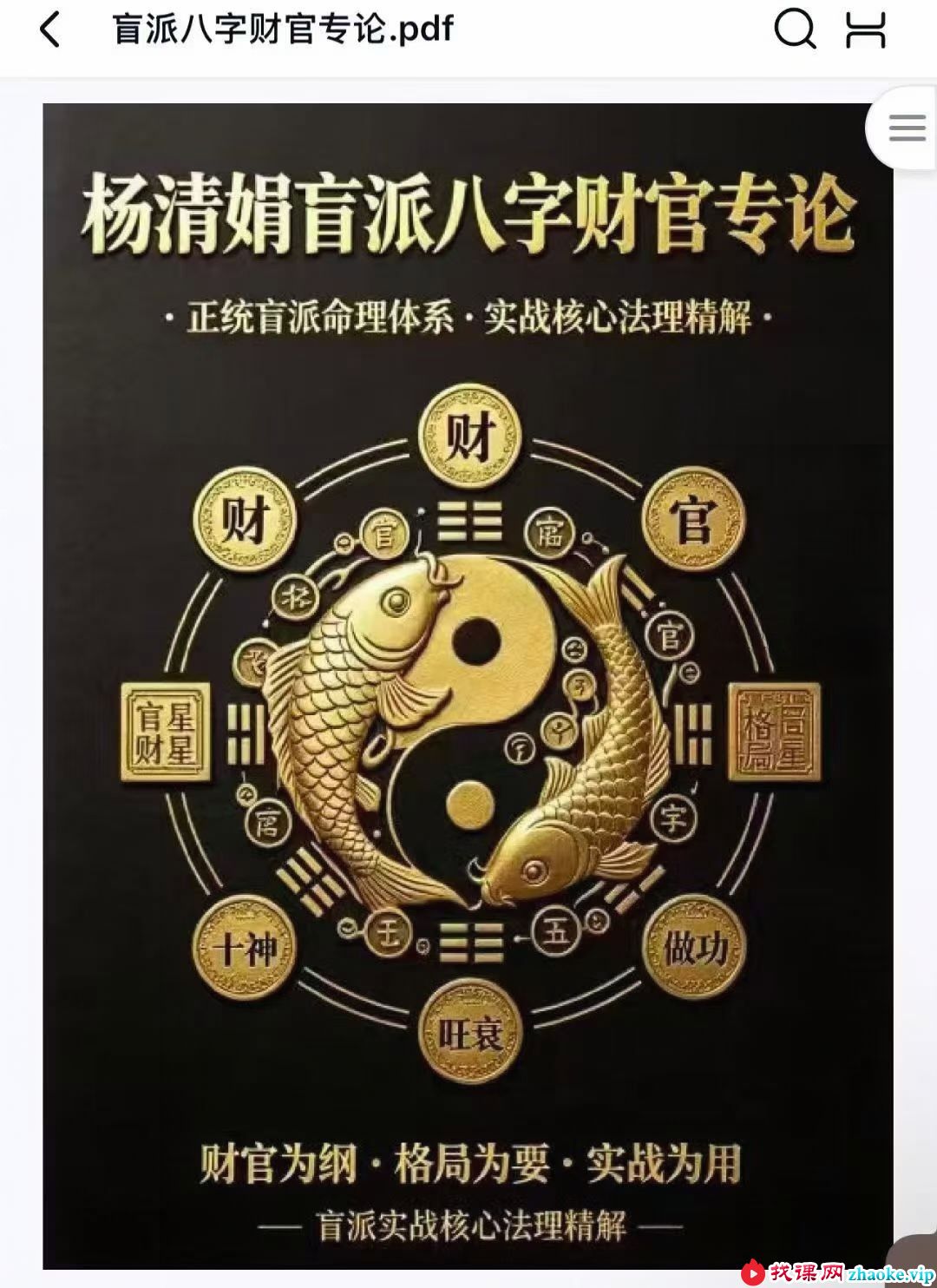 杨清娟《盲派八字财官专论》盲派八字实战宝典 358页