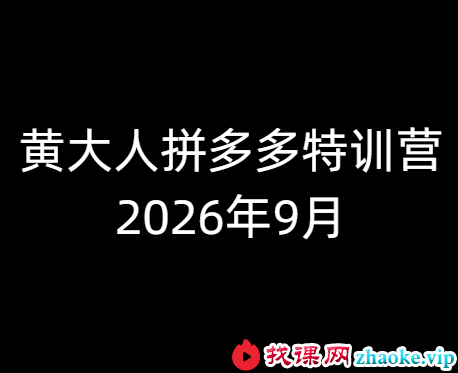 黄大人-拼多多特训营2026年9月(价值3980元)