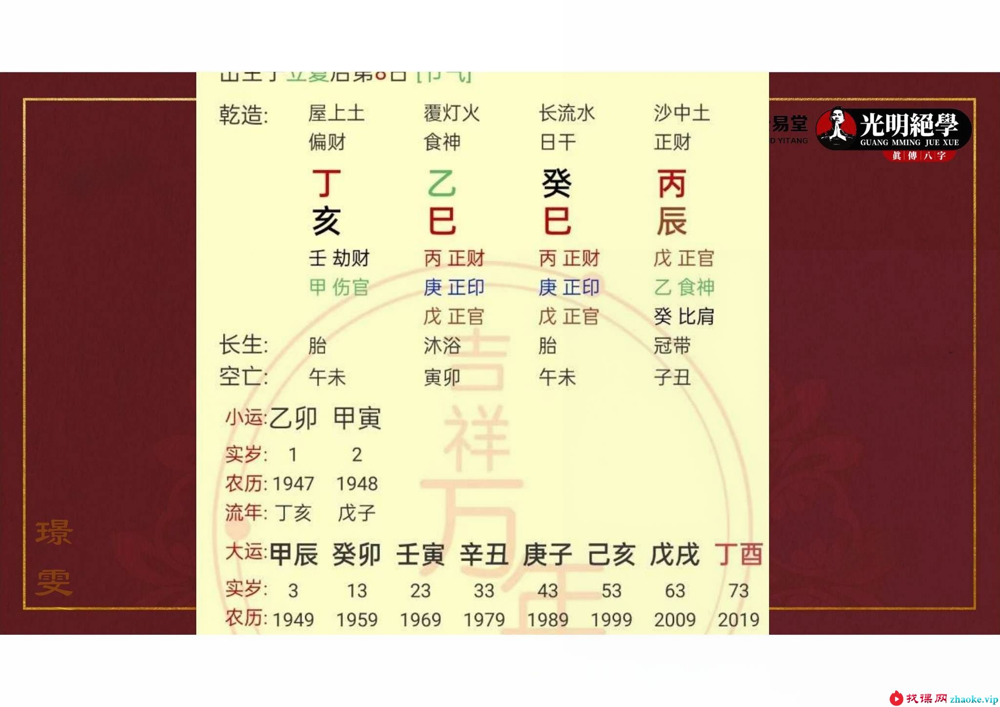 夏光明 赵璟雯（德雯）《藏干奥秘交付课》