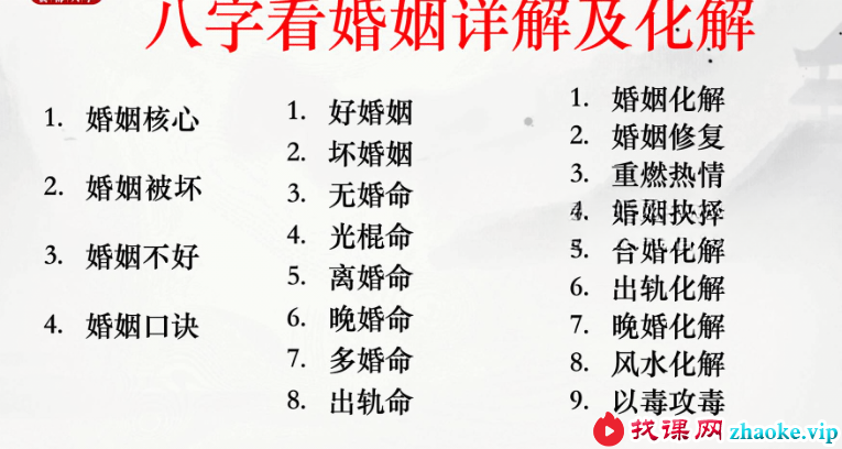 赵之君（德茗）《八字看婚姻吉凶直断核心详解》