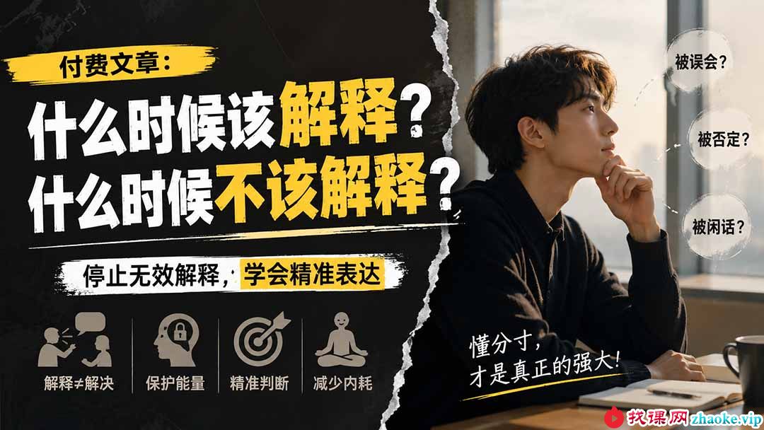 （20223期）付费文章：什么时候该解释？什么时候不该解释？