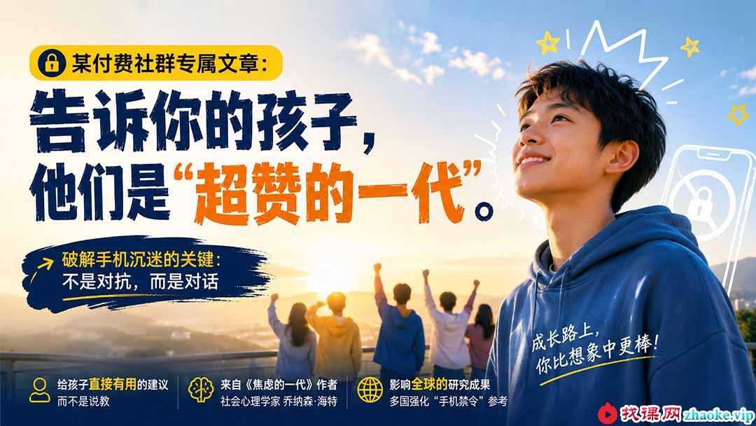 （20222期）某付费社群专属文章：告诉你的孩子，他们是“超赞的一代”