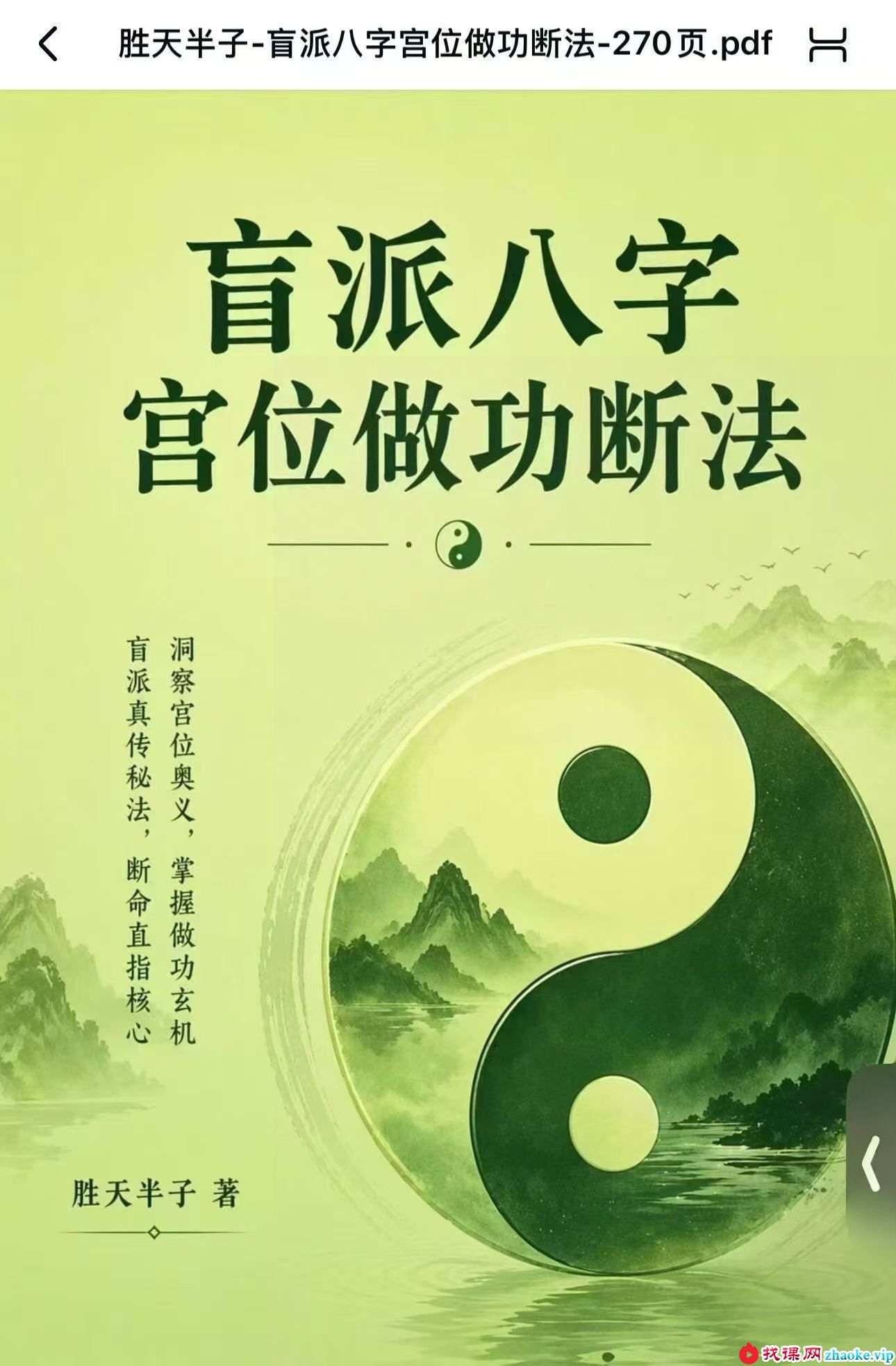 胜天半子《盲派八字宫位做功断法》270页