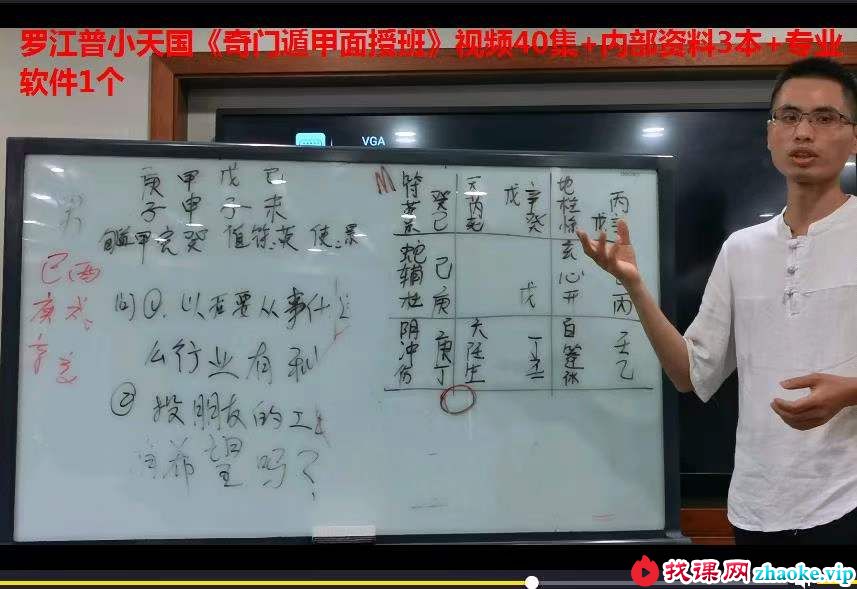 罗江普小天国《奇门遁甲面授班》视频40集+内部资料3本+专业软件1个
