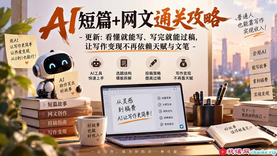 （20861期）AI短篇+网文通关攻略-更新1009：看懂就能写、写完就能过稿，让写作变现不再依赖天赋与文笔