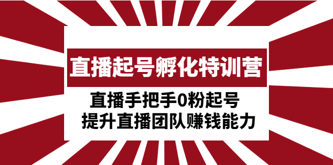 （4864期）直播起号孵化特训营：直播手把手0粉起号 提升直播团队赚钱能力