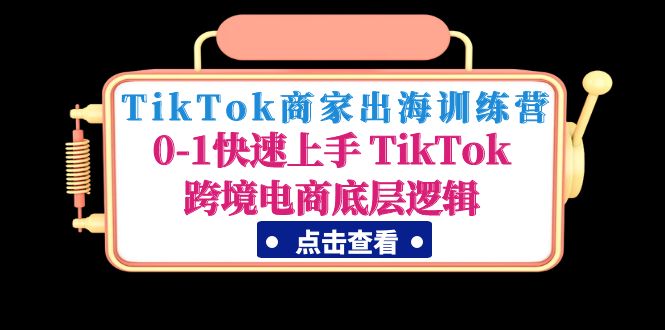 （4795期）TikTok商家出海训练营：0-1快速上手 TikTok跨境电商底层逻辑