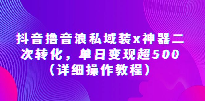 （6185期）抖音撸音浪私域装x神器二次转化，单日变现超500（详细操作教程）