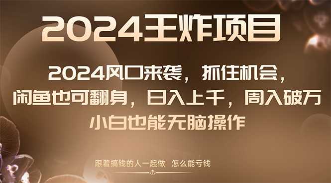 （8401期）2024风口项目来袭，抓住机会，闲鱼也可翻身，日入上千，周入破万，小白...