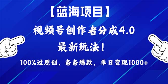 （9777期）2024蓝海项目视频号，最新方法， 100%过原创，条条爆款，单日变现1K+，...