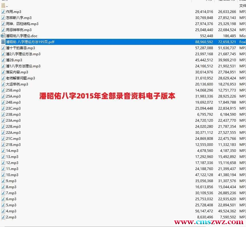 潘昭佑八字2015年全部录音资料电子版本插图