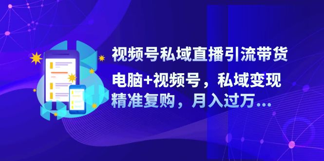 （12249期）视频号私域直播引流带货：电脑+视频号，私域变现，精准复购，月入过万...
