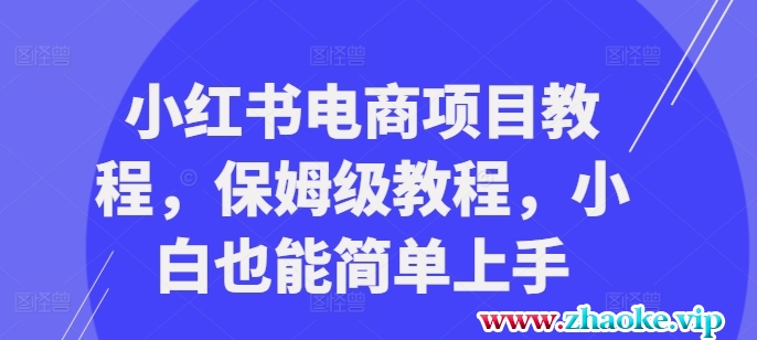 小红书电商项目教程，保姆级教程，小白也能简单上手