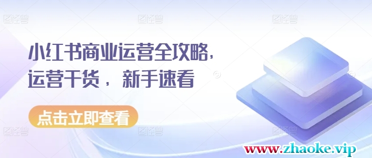 小红书商业运营全攻略，运营干货 ，新手速看