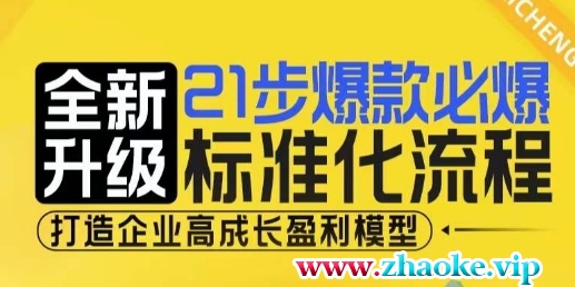 21步爆款必爆标准化流程，全新升级，打造企业高成长盈利模型