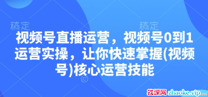 视频号直播运营 视频号0到1运营实操 让你快速掌握(视频号)核心运营技能