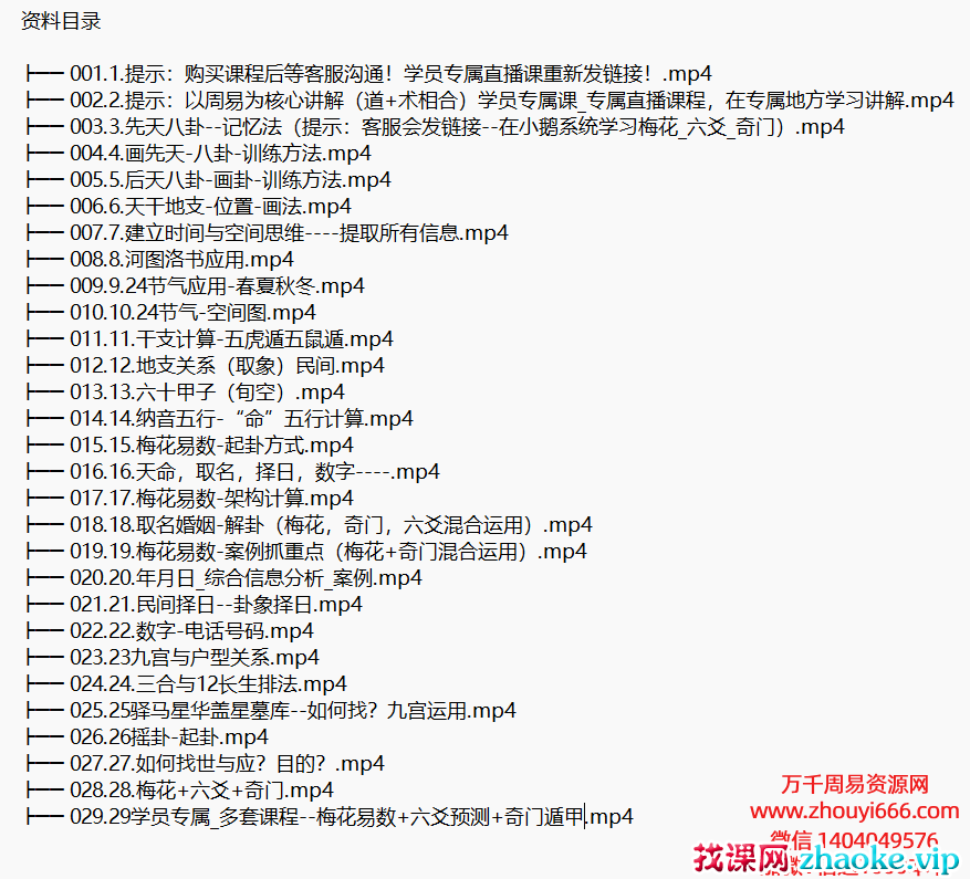 泰和老师术数合集梅花易数全年系統課（学员专属课）29节视频