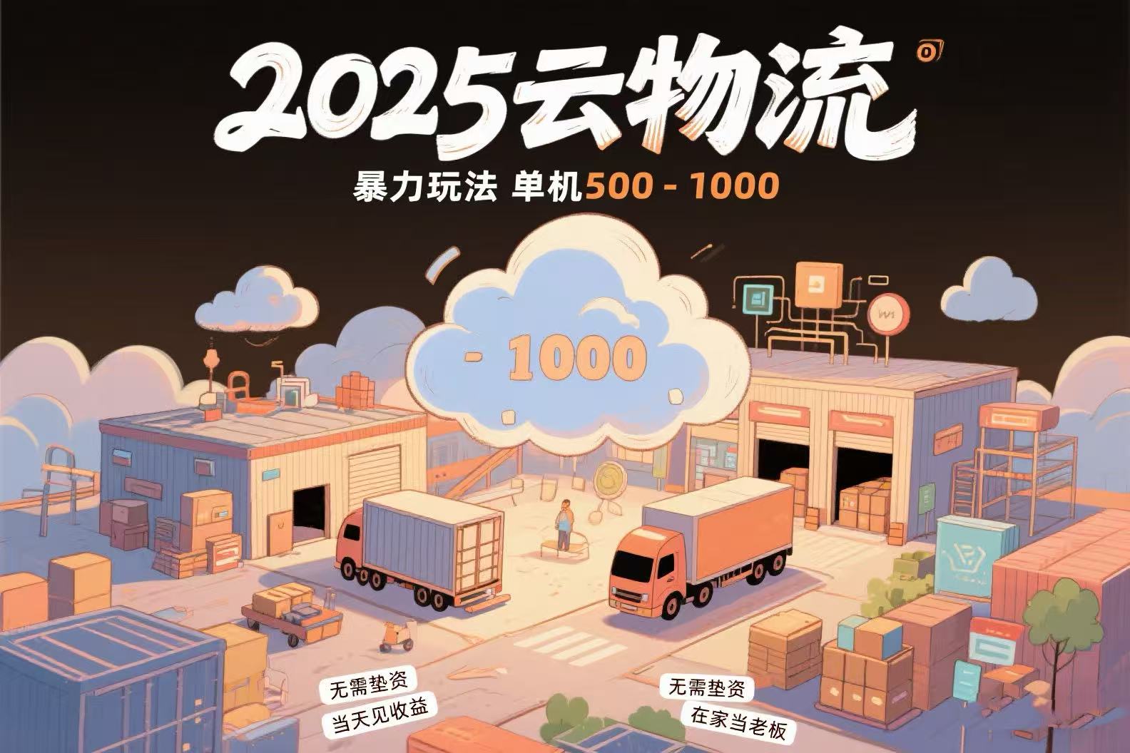 （15353期）云物流赚差价，项目纯利润500~1000，无需垫资，当天到账。不需要有车，...