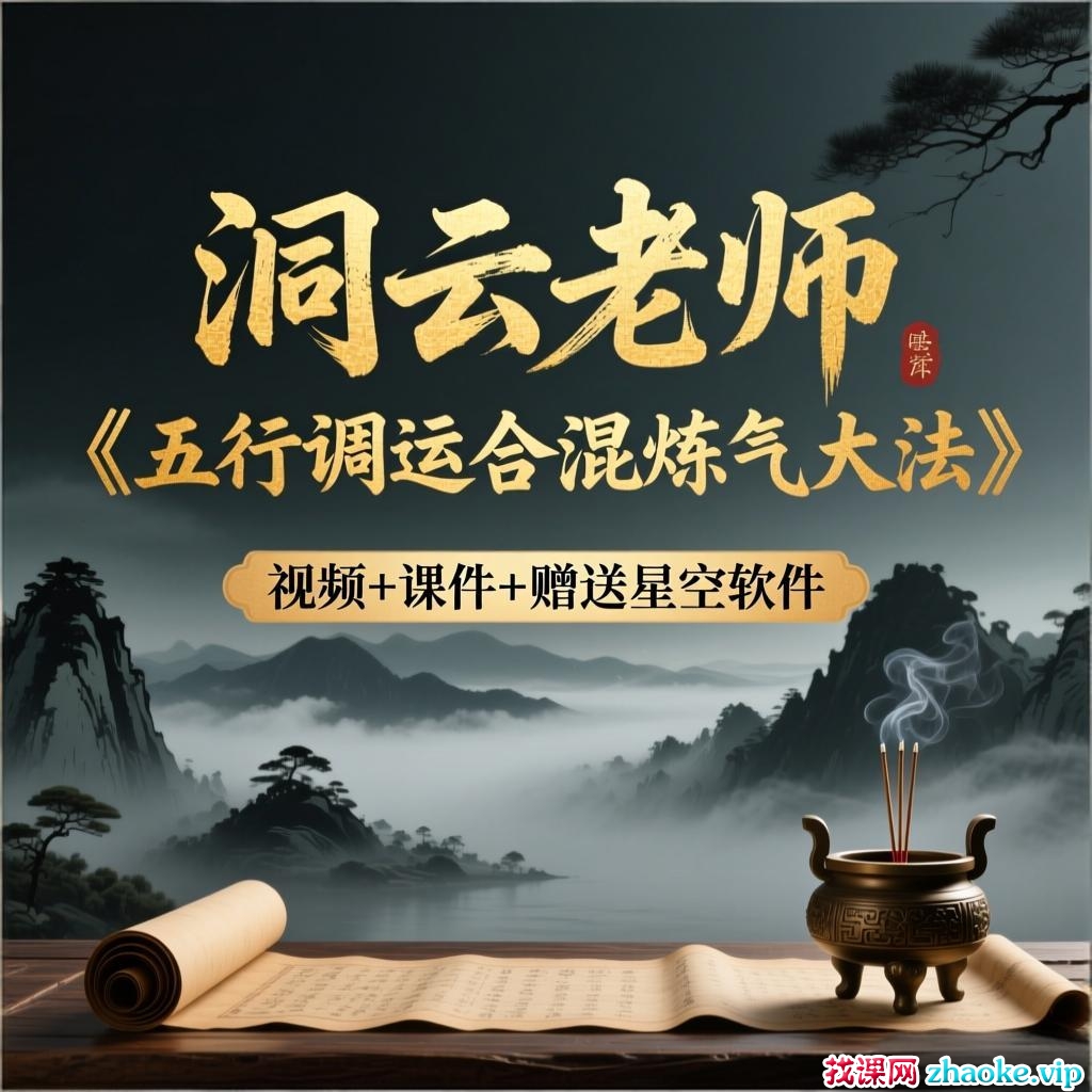洞云《五行调运合混炼气大法》视频+课件+赠送星空软件