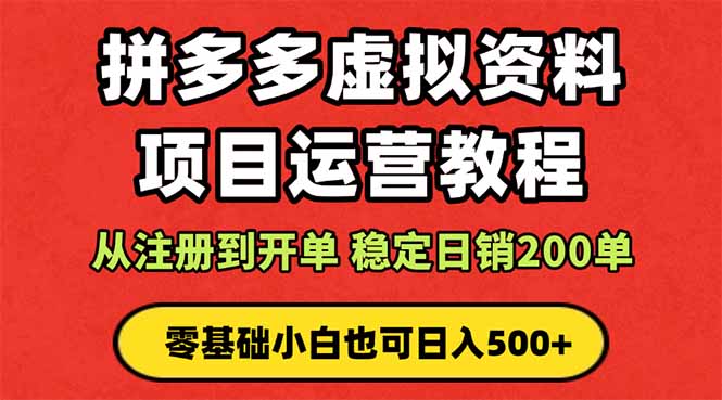 （16220期）拼多多开店运营课程： 蓝海变现玩法，轻松实现睡后收入 零基础小白也可...