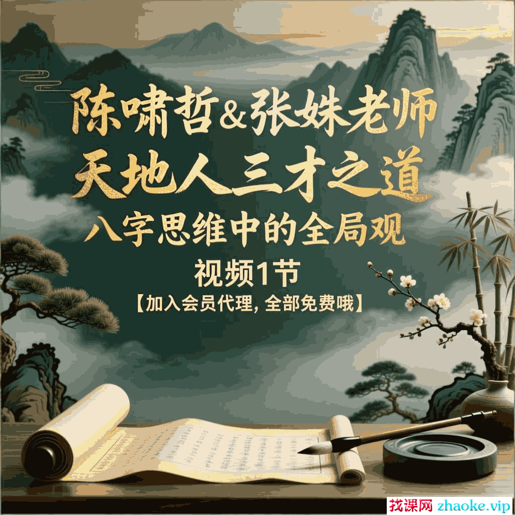 陈啸哲&张姝老师《天地人三才之道：八字思维中的全局观》，视频1节